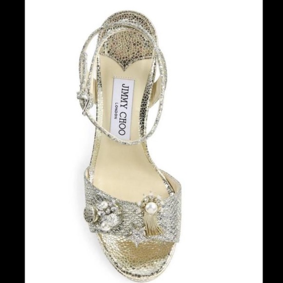 Jimmy Choo Electra 100 Champagne Glitter Heels size 39 - Picture 2 of 16